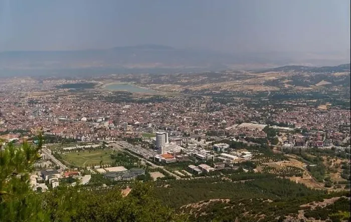 Framed Print : Aerial view of Denizli city, Turkey Framed Print : Aerial view of Denizli city, Turkey
