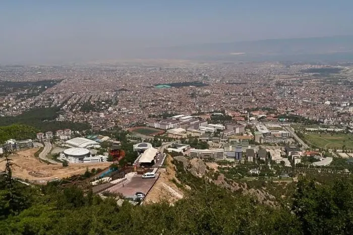 Framed Print : Aerial view of Denizli city, Turkey Framed Print : Aerial view of Denizli city, Turkey