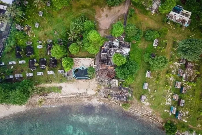 Framed Print : Aerial view of derelict tropical beach resort abandoned due to the pandemic travel restrictions Framed Print : Aerial view of derelict tropical beach resort abandoned due to the pandemic travel restrictions
