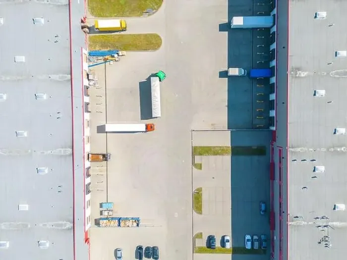 Framed Print : Aerial view of distribution center Framed Print : Aerial view of distribution center