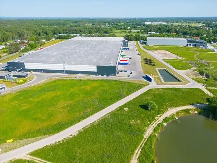 Framed Print : Aerial view of distribution center Framed Print : Aerial view of distribution center