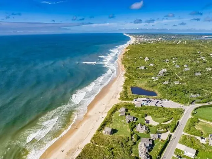 Framed Print : Aerial view of Ditch Plains Beach and vicinty Framed Print : Aerial view of Ditch Plains Beach and vicinty