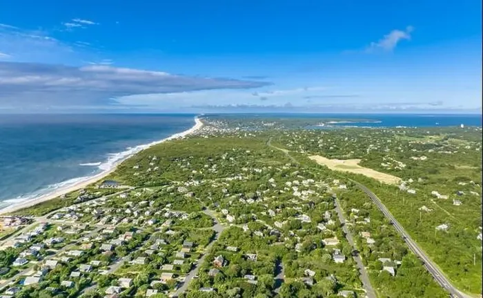 Framed Print : Aerial view of ditch plains and surrounding area of montauk Framed Print : Aerial view of ditch plains and surrounding area of montauk