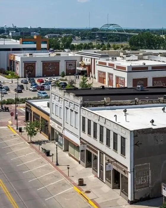 Framed Print : Aerial view of downtown Sioux City
