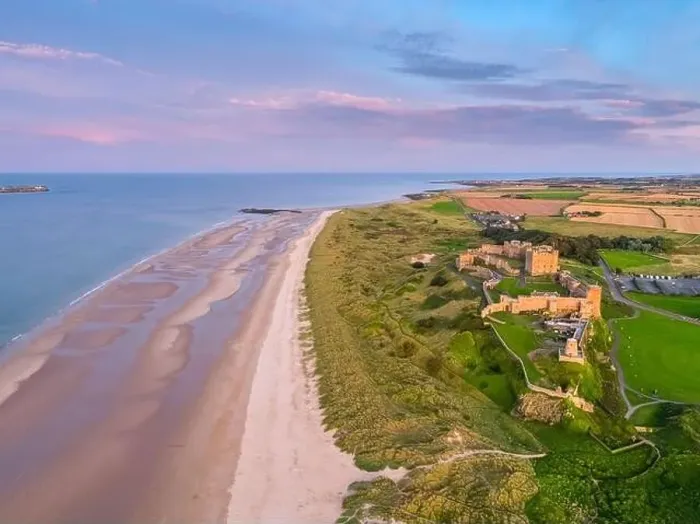 Framed Print : Aerial view by drone of Bamburgh Castle, Bamburgh, Northumberland, England, United Kingdom, Europe Framed Print : Aerial view by drone of Bamburgh Castle, Bamburgh, Northumberland, England, United Kingdom, Europe