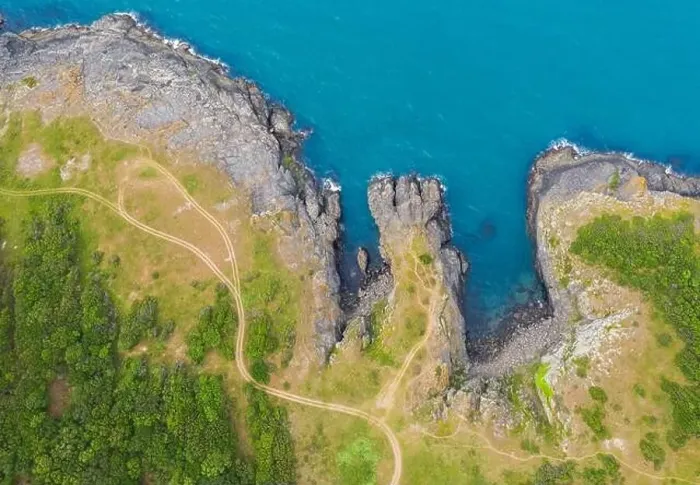 Framed Print : Aerial view of drone to the beautiful seacoast of Maslen cape