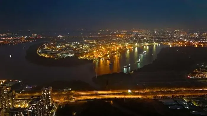 Framed Print : Aerial view from drone of Ho Chi Minh city port Framed Print : Aerial view from drone of Ho Chi Minh city port