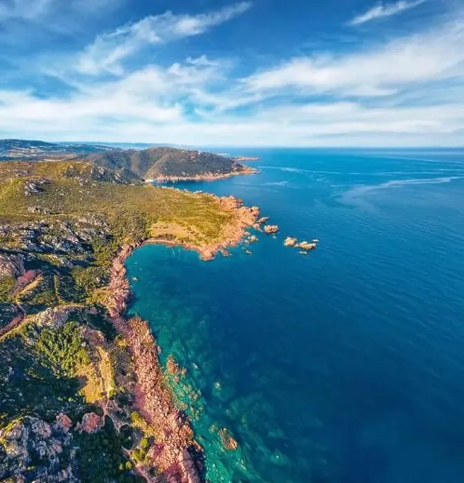 Framed Print : Aerial view from drone of Li Cossi seashore Framed Print : Aerial view from drone of Li Cossi seashore