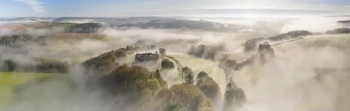 Framed Print : Aerial view by drone of mist over Restormel Castle in Cornwall, England, United Kingdom, Europe Framed Print : Aerial view by drone of mist over Restormel Castle in Cornwall, England, United Kingdom, Europe