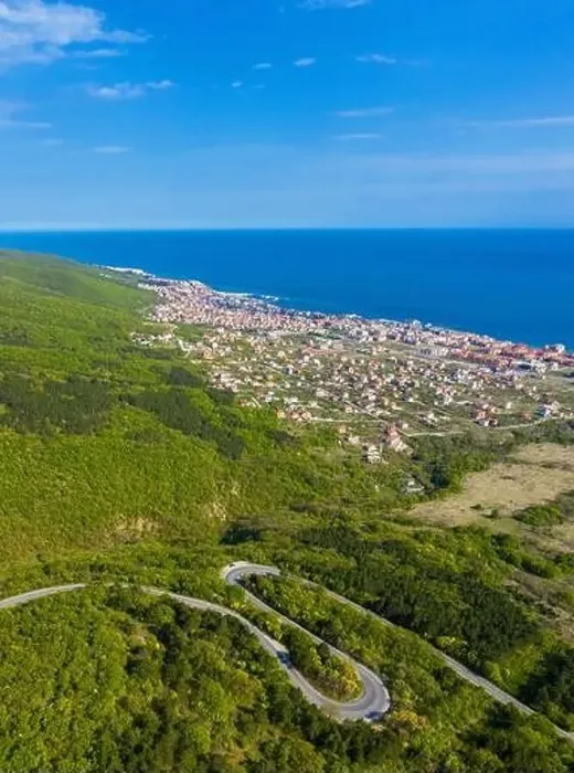 Framed Print : Aerial view of drone to sea resort Sunny Beach on the Bulgarian Black Sea coast Framed Print : Aerial view of drone to sea resort Sunny Beach on the Bulgarian Black Sea coast