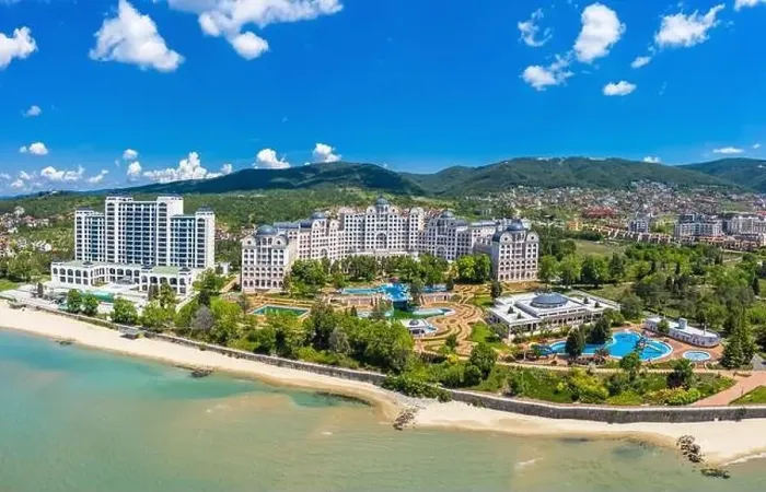 Framed Print : Aerial view of drone to the sea resort Sunny Beach on the Bulgarian Blak Sea coast Framed Print : Aerial view of drone to the sea resort Sunny Beach on the Bulgarian Blak Sea coast
