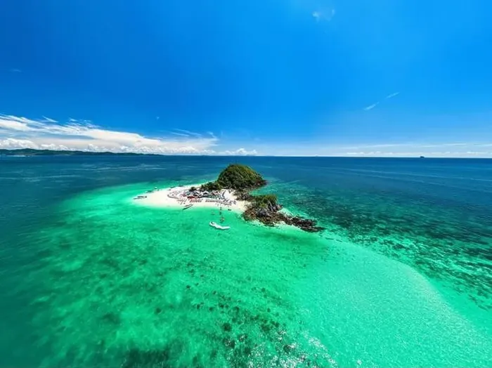 Framed Print : Aerial view drone shot of Amazing small island beautiful tropical sandy beach landscape view at koh Khai maew Island in Framed Print : Aerial view drone shot of Amazing small island beautiful tropical sandy beach landscape view at koh Khai maew Island in