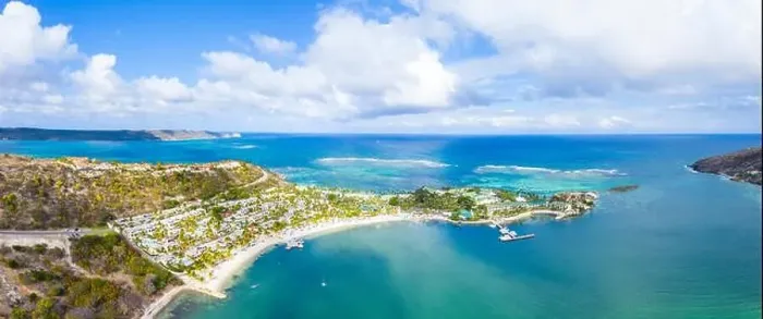 Framed Print : Aerial view by drone of St. James Bay Framed Print : Aerial view by drone of St. James Bay