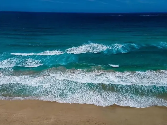 Framed Print : Aerial top view by drone of tropical Falasarna beach on Crete, Greece