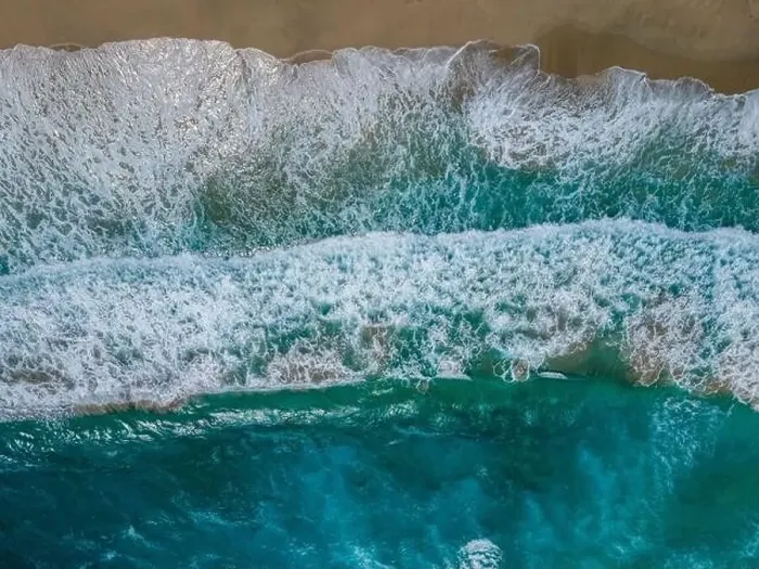 Framed Print : Aerial top view by drone of tropical Falasarna beach on Crete, Greece Framed Print : Aerial top view by drone of tropical Falasarna beach on Crete, Greece