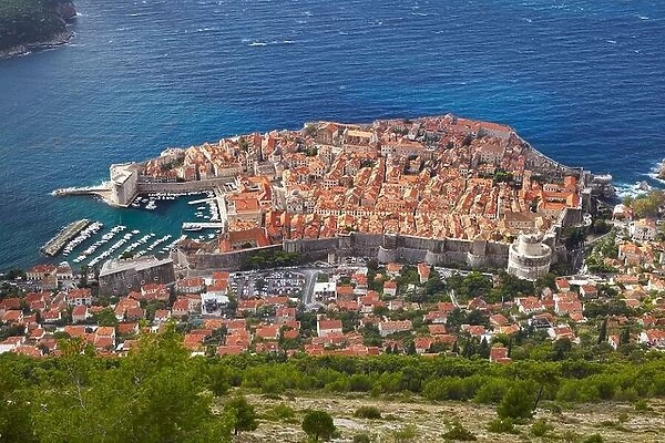 Aerial view of the Dubrovnik Old Town, Croatia