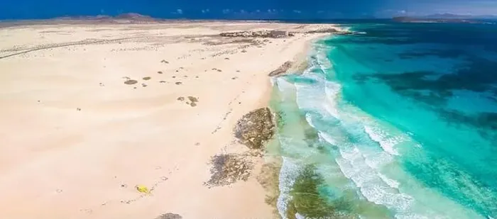 Framed Print : Aerial view of Dunas de Corralejo beach in Fuerteventura, Canary Island, Spain Framed Print : Aerial view of Dunas de Corralejo beach in Fuerteventura, Canary Island, Spain