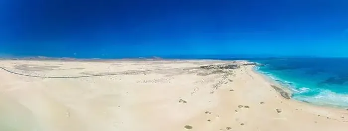 Framed Print : Aerial view of Dunas de Corralejo beach in Fuerteventura, Canary Island, Spain Framed Print : Aerial view of Dunas de Corralejo beach in Fuerteventura, Canary Island, Spain