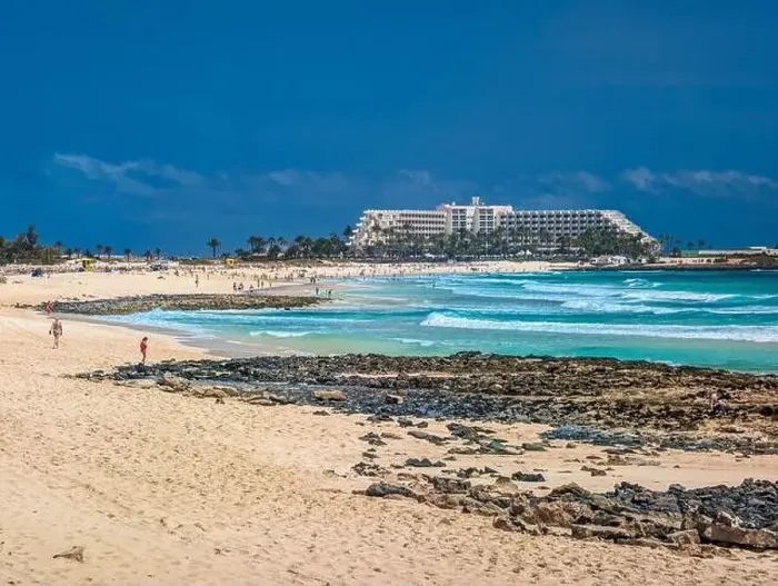 Framed Print : Aerial view of Dunas de Corralejo beach in Fuerteventura, Canary Island, Spain Framed Print : Aerial view of Dunas de Corralejo beach in Fuerteventura, Canary Island, Spain