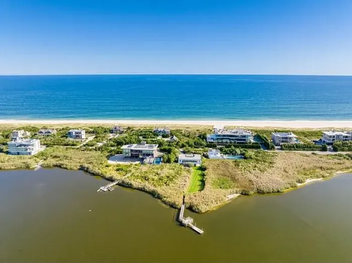 Framed Print : Aerial view of dune road and water front homes, Bridgehampton, ny Framed Print : Aerial view of dune road and water front homes, Bridgehampton, ny