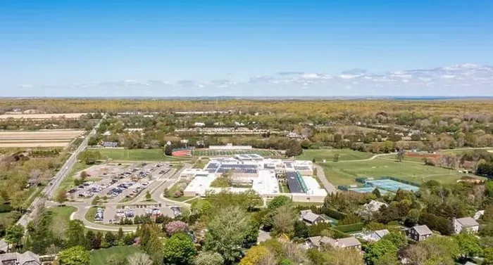 Framed Print : Aerial view of East Hampton High School, East Hampton, NY Framed Print : Aerial view of East Hampton High School, East Hampton, NY
