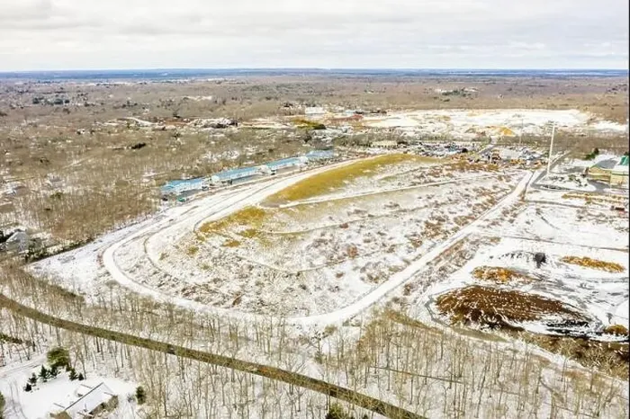 Framed Print : Aerial view of the East Hampton Recycling and Disposal land fill mound Framed Print : Aerial view of the East Hampton Recycling and Disposal land fill mound