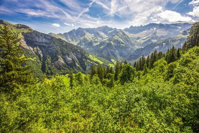 Framed Print : Aerial view of Elm village and Swiss mountains - Piz Segnas Framed Print : Aerial view of Elm village and Swiss mountains - Piz Segnas