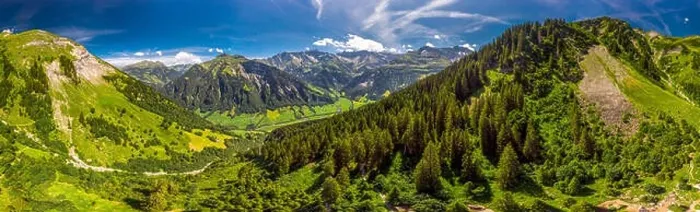 Framed Print : Aerial view of Elm village and Swiss mountains - Piz Segnas Framed Print : Aerial view of Elm village and Swiss mountains - Piz Segnas
