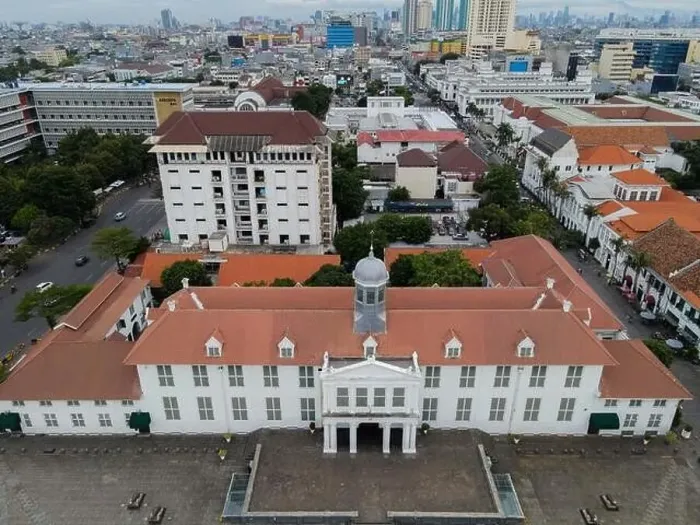 Framed Print : Aerial View. Fatahilah museum at Old City at Jakarta Framed Print : Aerial View. Fatahilah museum at Old City at Jakarta