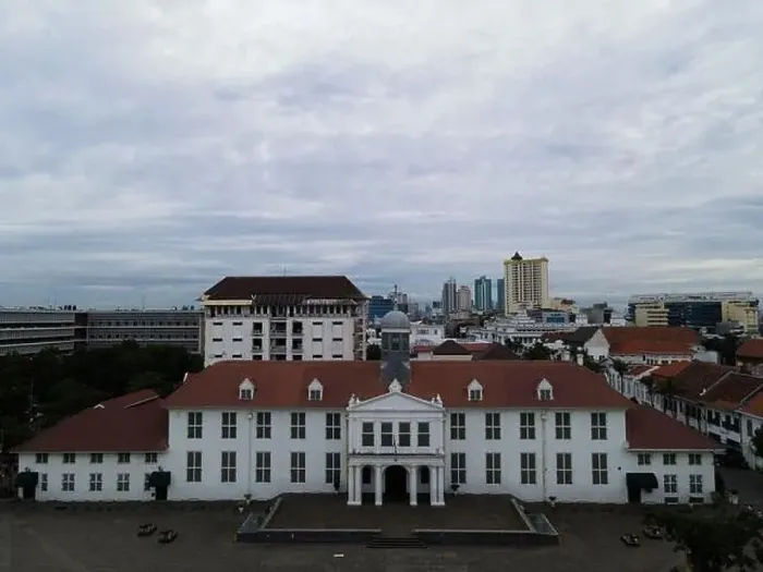 Framed Print : Aerial View. Fatahilah museum at Old City at Jakarta Framed Print : Aerial View. Fatahilah museum at Old City at Jakarta
