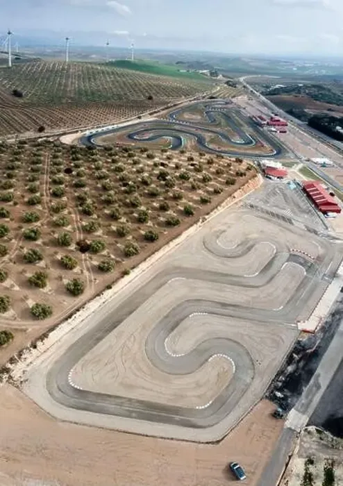 Framed Print : Aerial view of the FIA World Championship go-kart tracks in Campillos