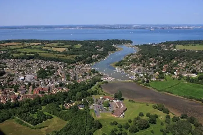 Framed Print : Aerial view of Fishbourne and the town of Wootton Bridge overlooking Wootton Creek on the Isle of Wight Framed Print : Aerial view of Fishbourne and the town of Wootton Bridge overlooking Wootton Creek on the Isle of Wight