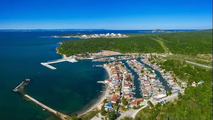 Framed Print : Aerial view to a fishing village. Burgas, Bulgaria Framed Print : Aerial view to a fishing village. Burgas, Bulgaria