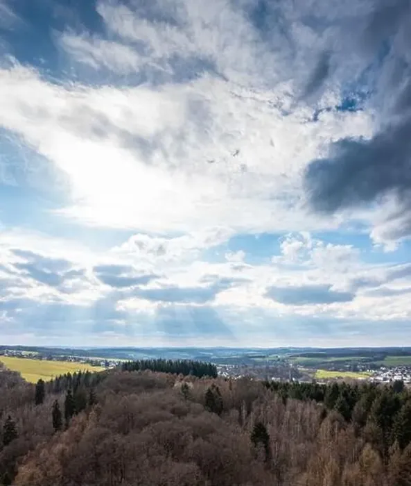 Framed Print : Aerial view over forests and meadows of Westerwald, Altenkirchen, Germany Framed Print : Aerial view over forests and meadows of Westerwald, Altenkirchen, Germany