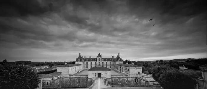 Framed Print : Aerial view, France, the renaissance castle, Cadillac in Gironde, filmed by drone, Aquitaine Framed Print : Aerial view, France, the renaissance castle, Cadillac in Gironde, filmed by drone, Aquitaine