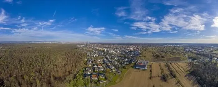 Framed Print : Aerial view on the German village of Moerfelden-Walldorf close to Frankfurt during daytime Framed Print : Aerial view on the German village of Moerfelden-Walldorf close to Frankfurt during daytime