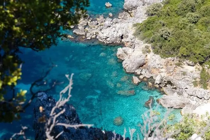 Framed Print : Aerial view of Gjipe beach on the Adriatic coast - white sand Framed Print : Aerial view of Gjipe beach on the Adriatic coast - white sand