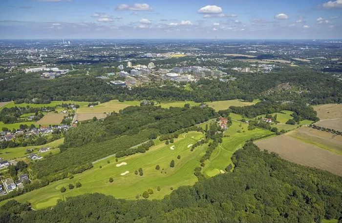 Framed Print : Aerial view, golf course Bochumer Golfclub Im Mailand Framed Print : Aerial view, golf course Bochumer Golfclub Im Mailand