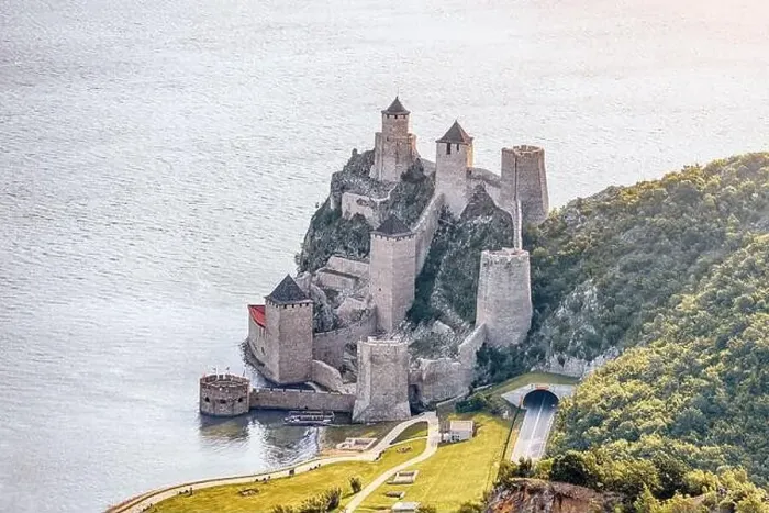 Framed Print : Aerial view of Golubac Fortress in Serbia Framed Print : Aerial view of Golubac Fortress in Serbia