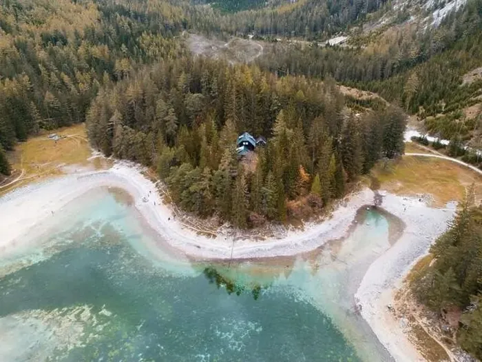 Framed Print : Aerial View of the Green Lake in St. Katharein Tragöß, Styria, Austria Framed Print : Aerial View of the Green Lake in St. Katharein Tragöß, Styria, Austria