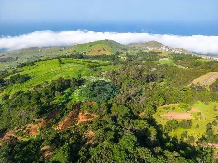 Framed Print : Aerial View at Green Volcanic Hills near Villa de Valverde at El Hierro Island. Canary Island, Spain Framed Print : Aerial View at Green Volcanic Hills near Villa de Valverde at El Hierro Island. Canary Island, Spain