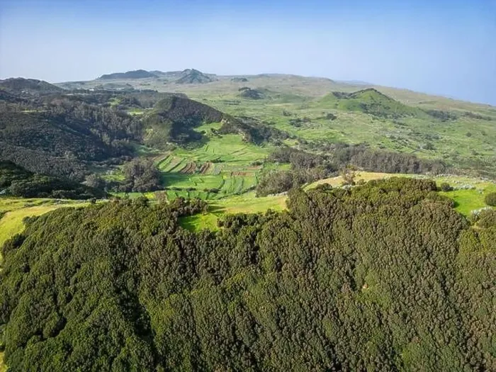 Framed Print : Aerial View at Green Volcanic Hills near Villa de Valverde at El Hierro Island. Canary Island, Spain Framed Print : Aerial View at Green Volcanic Hills near Villa de Valverde at El Hierro Island. Canary Island, Spain