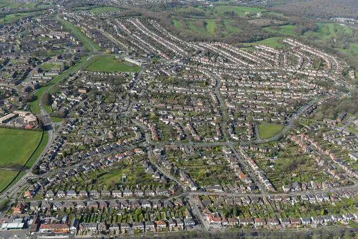 Framed Print : An aerial view of the Greenhill area of Sheffield Framed Print : An aerial view of the Greenhill area of Sheffield