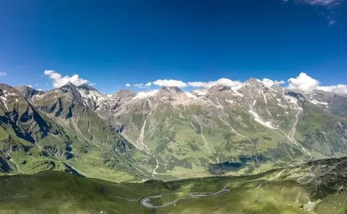 Framed Print : Aerial view of Grossglockner mountain range with serpentine Taxenbacher Fusch high alpine road in Austria Framed Print : Aerial view of Grossglockner mountain range with serpentine Taxenbacher Fusch high alpine road in Austria