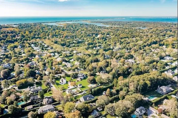 Framed Print : Aerial view of Halsey street and Hill Street and vicinity in Southampton Village Framed Print : Aerial view of Halsey street and Hill Street and vicinity in Southampton Village