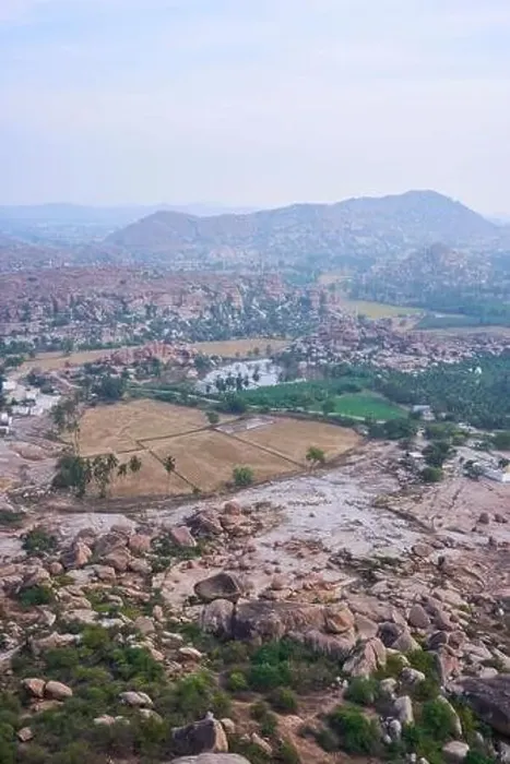 Framed Print : An aerial view of Hampi and farming fields Framed Print : An aerial view of Hampi and farming fields
