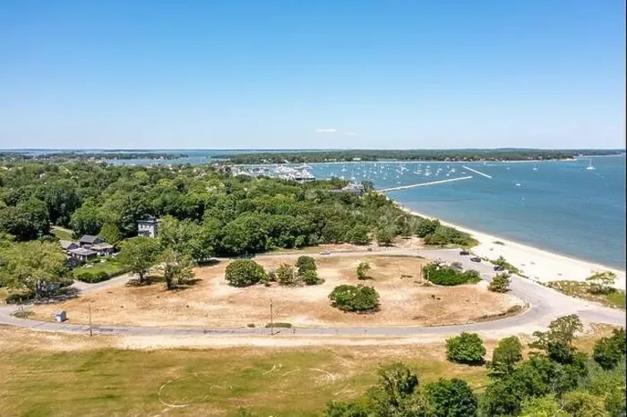 Framed Print : aerial view of havens beach and distant Sag Harbor, NY Framed Print : aerial view of havens beach and distant Sag Harbor, NY