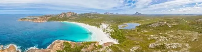 Framed Print : Aerial view of Hellfire bay near Esperance viewed during a cloudy day, Australia Framed Print : Aerial view of Hellfire bay near Esperance viewed during a cloudy day, Australia