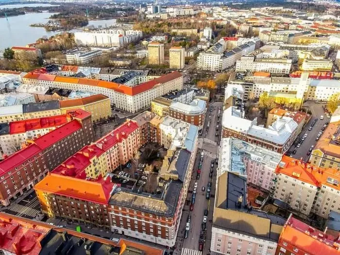 Framed Print : Aerial View of Helsinki City Center, Finland Framed Print : Aerial View of Helsinki City Center, Finland