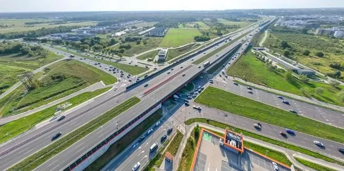 Framed Print : Aerial top view of highway junction interchange road Framed Print : Aerial top view of highway junction interchange road